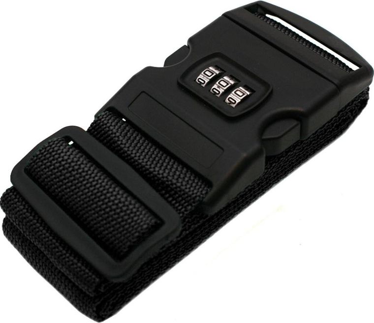 ProWorld, uniwersalny pas zabezpieczający do walizki, czarny, 5-180 cm