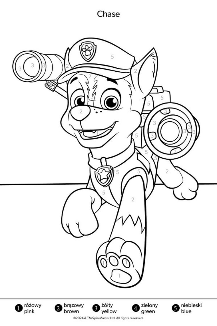Psi Patrol. Numerkowe kolorowanki. Część 8. Moc przygód