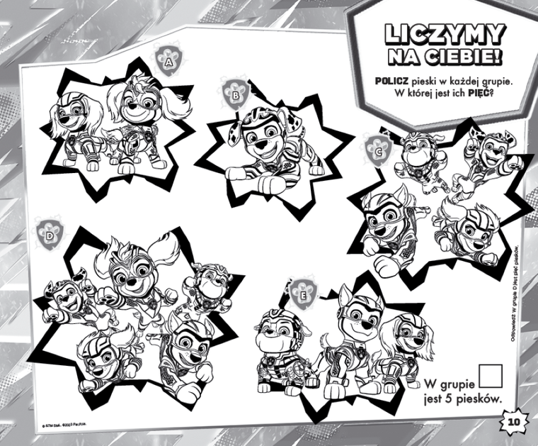 Psi Patrol. Zabawa w kolory. Bohaterowie Mista Przygód