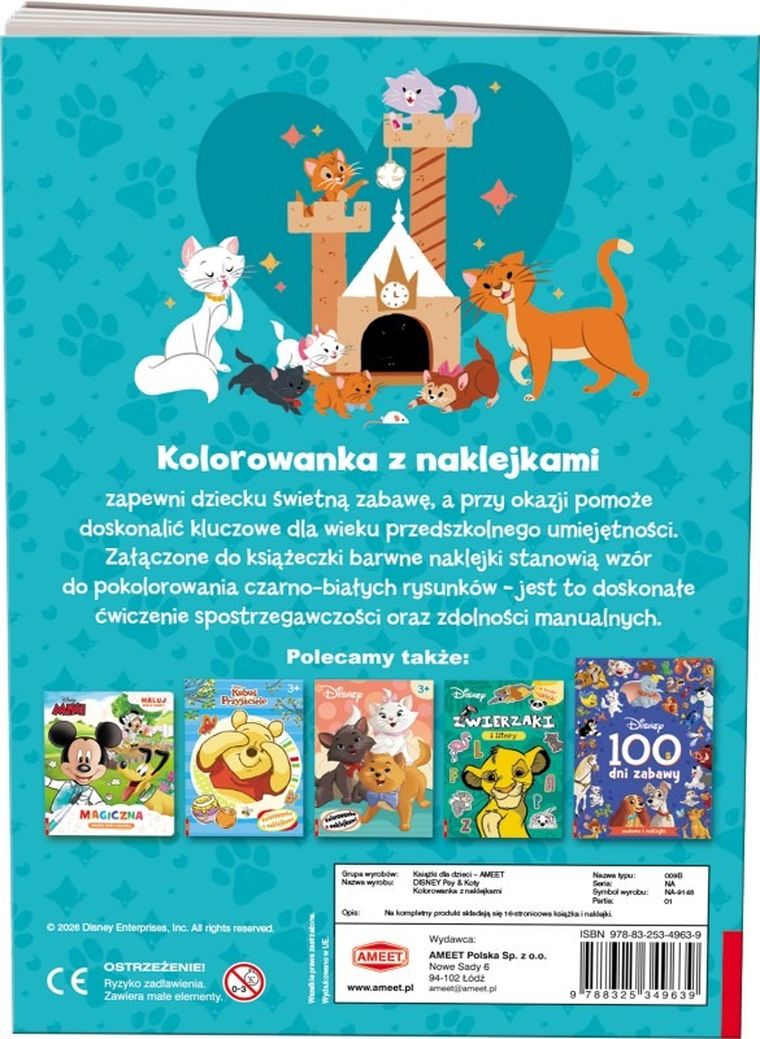 Psy & Koty. Kolorowanka z naklejkami