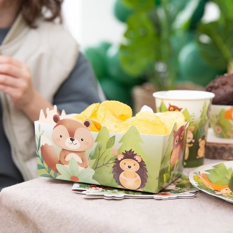 Pudełko na chipsy, leśni przyjaciele, 3 szt.