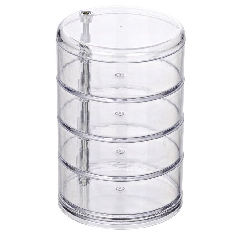 Pudełko, pojemnik na kosmetyki, biżuterię, drobiazgi, 4 poziomy