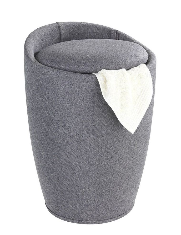 Pufa, kosz na pranie 2w1, Candy, grey