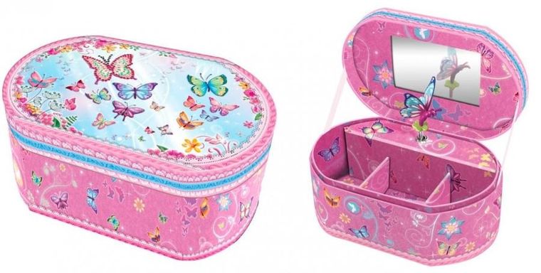 Pulio, pozytywka nakręcana, owalna, motylek