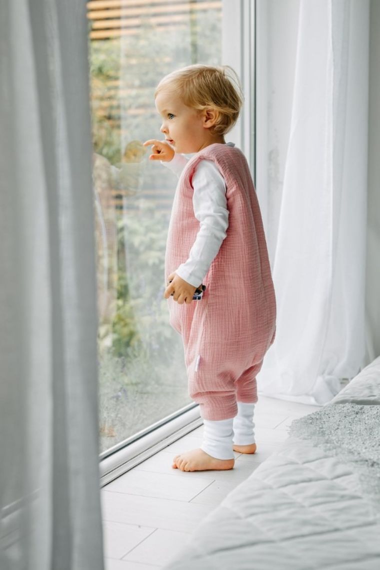 Pulp, Bamboo, śpiworek muślinowy ocieplany z nogawkami, różowy, TOG 2.0, 12-30 m