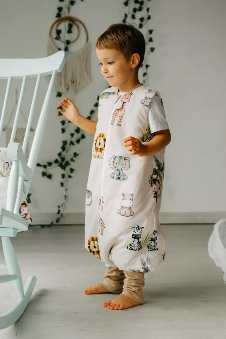 Pulp, Bamboo, Zoo, śpiworek ocieplany z nogawkami, beżowy, TOG 1.75