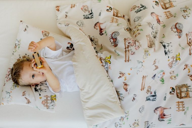 Pulp, Farma, 2-częściowy komplet pościeli bawełnianej z wypełnieniem, 100-135 cm