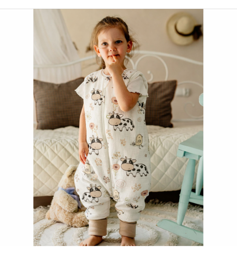 Pulp, Krówki, letni śpiworek do spania, z nogawkami i skarpetkami, TOG 0.5, 1-2.5 l