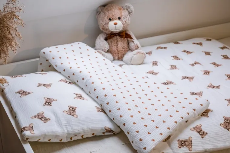 Pulp, Misie, 2-częściowy komplet pościeli, muślinowy, 135-100 cm