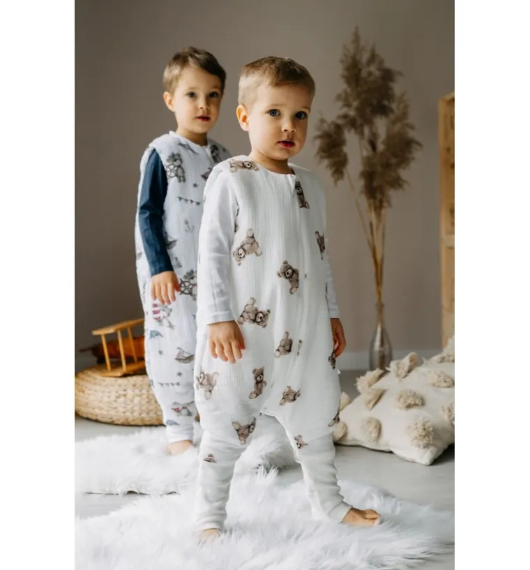 Pulp, Misie, śpiworek ze skarpetkami, muślin, TOG 0.5, 2-4 l.