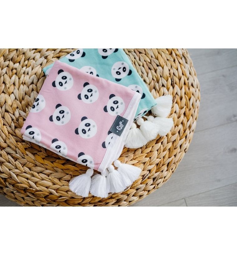 Pulp, Pandy, kocyk bawełniany, różowe, 75-85 cm