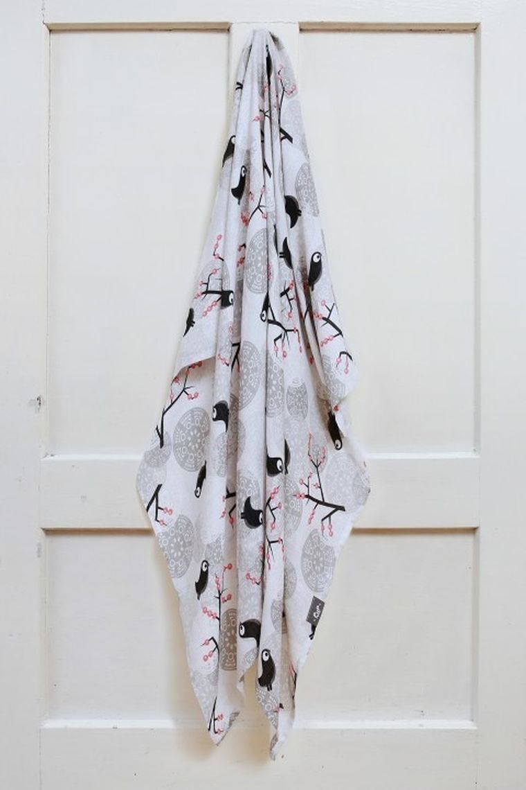 Pulp, pieluszka bambusowa z jonami srebra, ptaszki na gałązkach