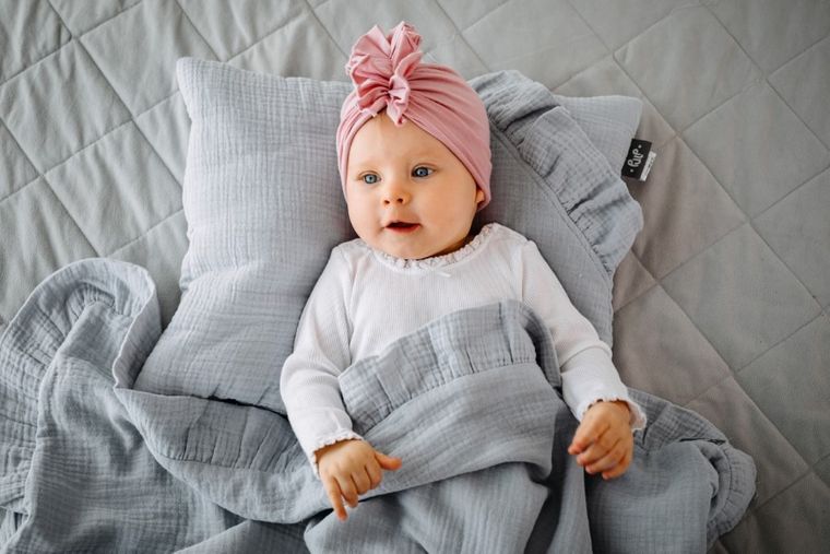 Pulp, poduszka muślinowa, szara, 35-45 cm