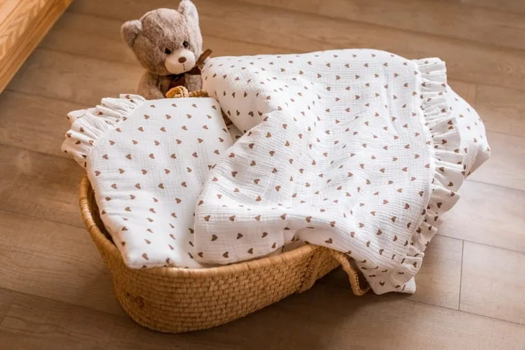 Pulp, Serduszka, 2-częściowy komplet pościeli, muślinowy, 80-100 cm