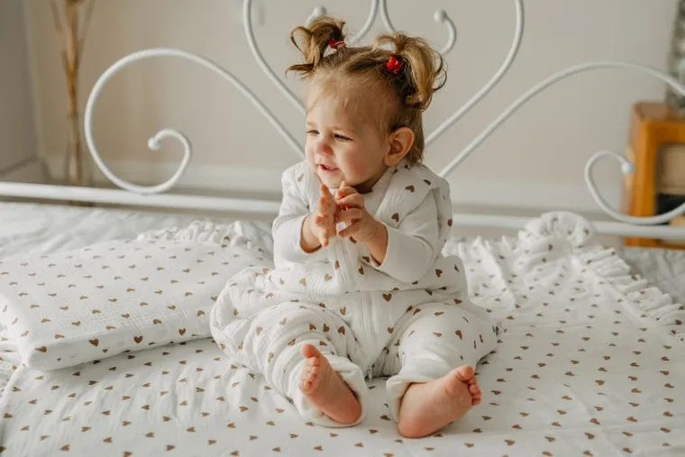 Pulp, Serduszka, kocyk muślinowy z falbankami, 90-100 cm