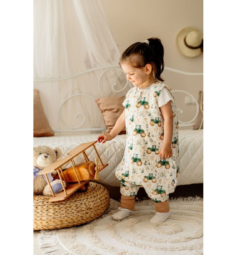 Pulp, Traktorki, śpiworek ze skarpetkami, muślin, TOG 0.5, 2-4 l.