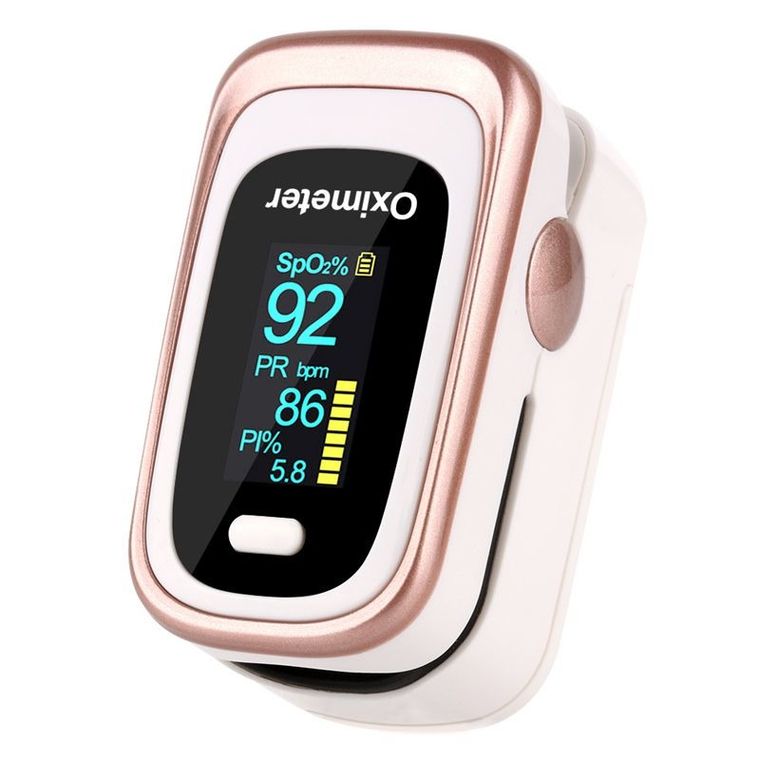 Pulsoksymetr na palec, biało-złoty