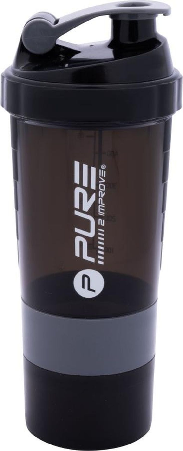 Pure 2 Improve, bidon fitness, shaker, black grey, 500 ml