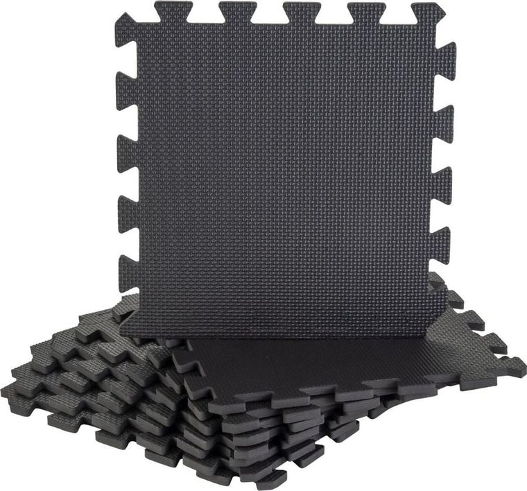 Pure 2 Improve, mata puzzle pod sprzęt fitness, czarna, 30-30-0,9 cm, 8 szt.