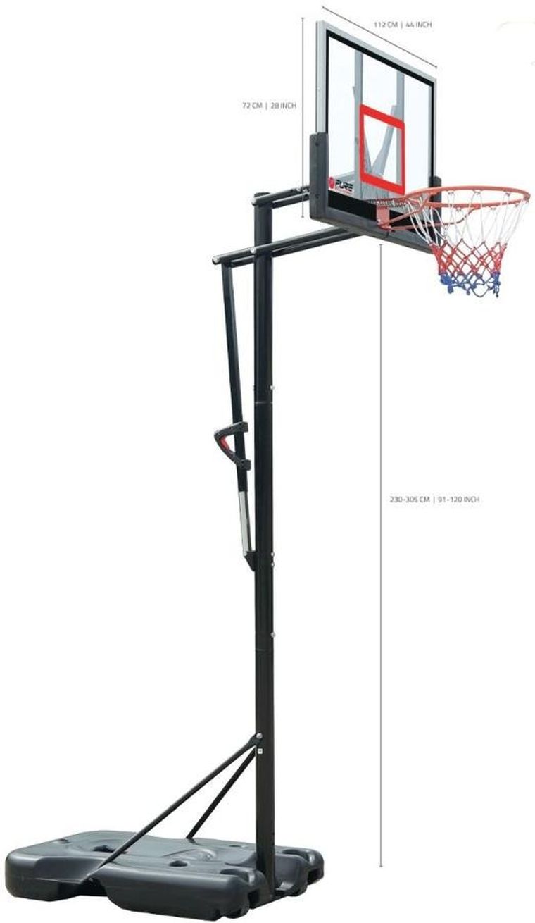 Pure 2 Improve, zestaw regulowany do koszykówki, czarny, 230-305 cm