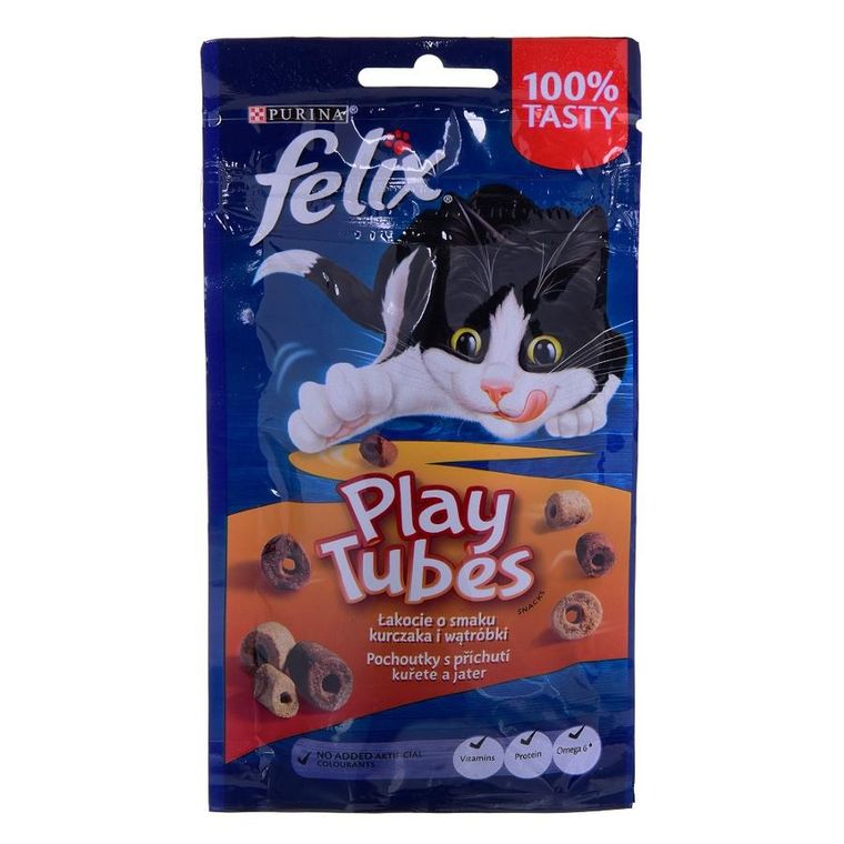 Purina, Felix, Play Tubes, karma mokra dla kota, kurczak, wątróbka, 50 g