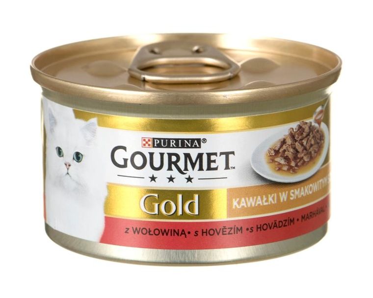 Purina, Gourmet Gold, Sauce Delight, mokra karma dla kota w puszczce, wołowina, 85g