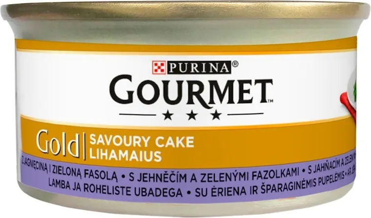 Purina, Gourmet Gold, Savoury Cake, mokra karma dla kota, jagnięcina i fasola, 85g