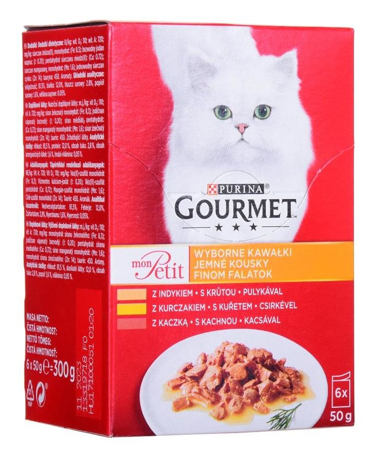 Purina, Gourmet, Mon Petit, karma mokra dla kota, mix drobiowy, 6-50 g