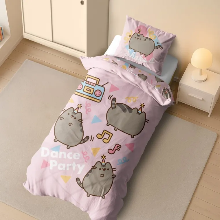 Pusheen, 2-częściowy komplet pościeli bawełnianej, 140-200 cm