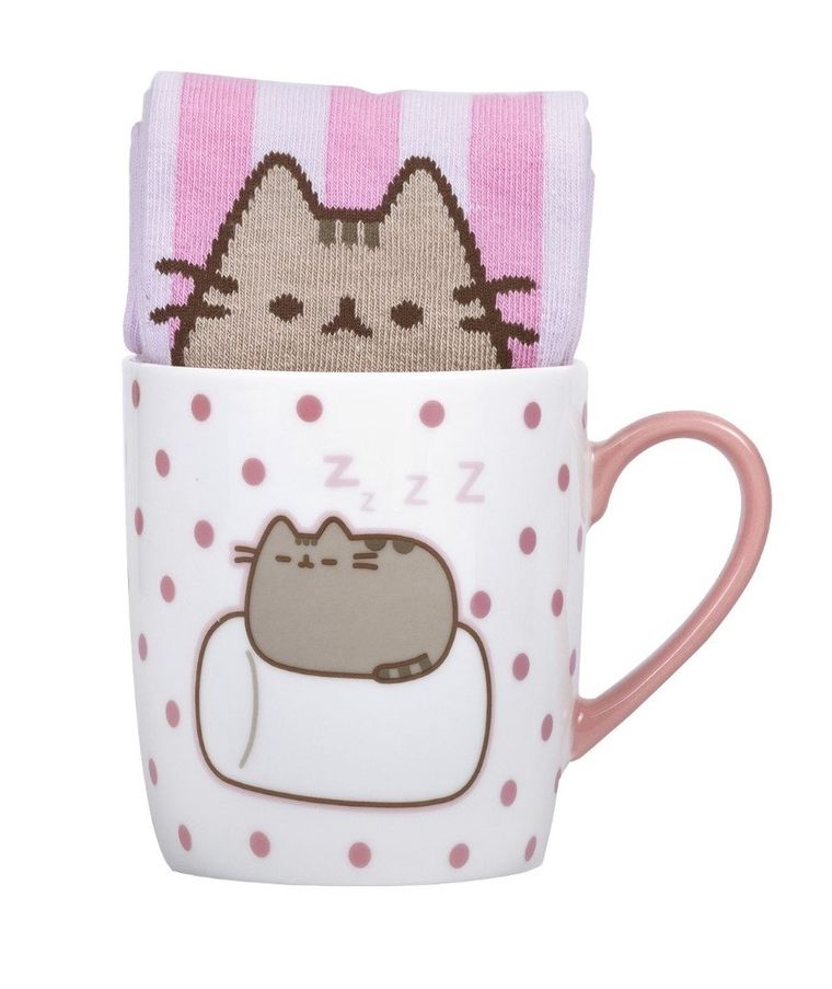 Pusheen, kubek ceramiczny i skarpetki, zestaw prezentowy