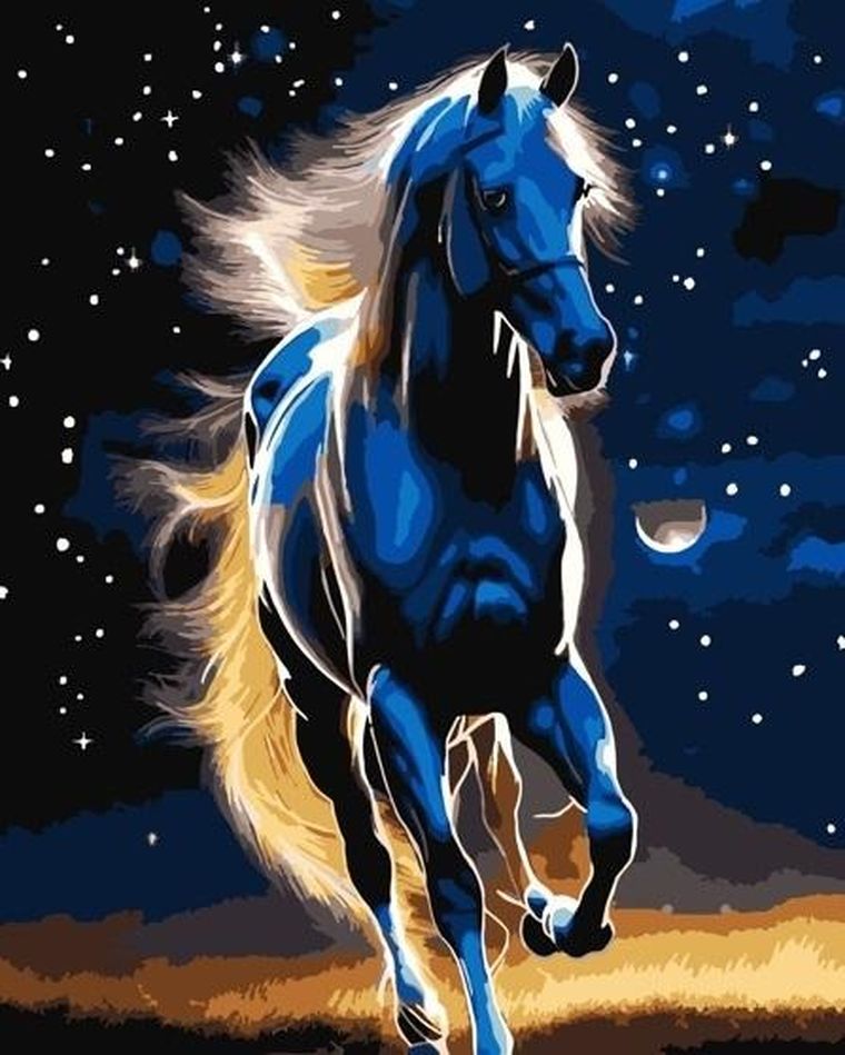 Qbee, malowanie po numerach, Dumny koń, 40-50 cm