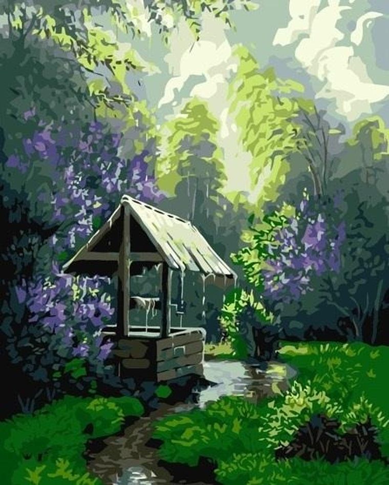 Qbee, malowanie po numerach, Letni deszcz, 40-50 cm