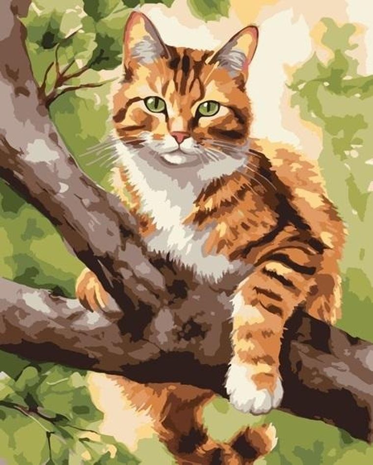 Qbee, malowanie po numerach, Łowca na drzewie, 40-50 cm