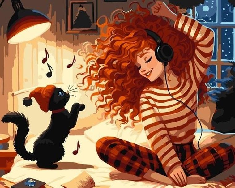 Qbee, malowanie po numerach, Muzyka, 40-50 cm