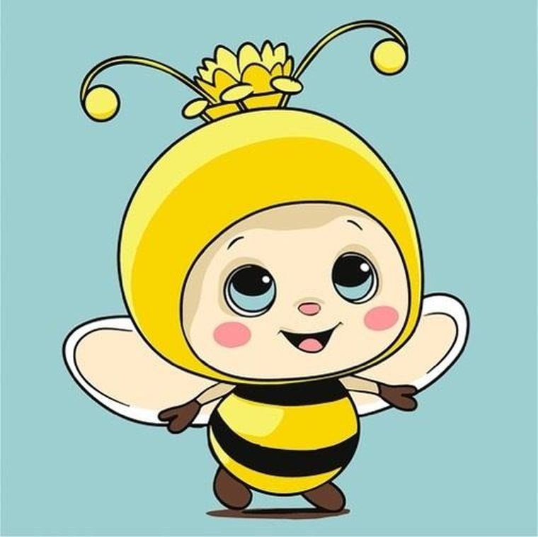 Qbee, malowanie po numerach, Pszczółka, 25-25 cm