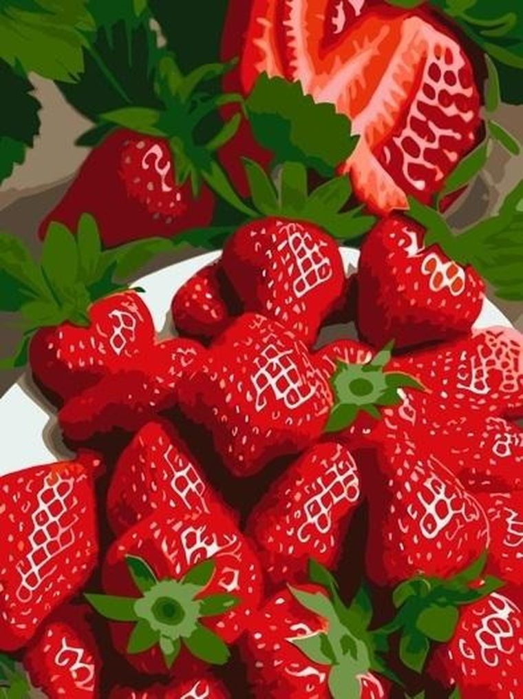 Qbee, malowanie po numerach, Słodka truskawka, 30-40 cm