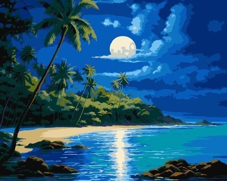 Qbee, malowanie po numerach, Światło Księżyca, 40-50 cm