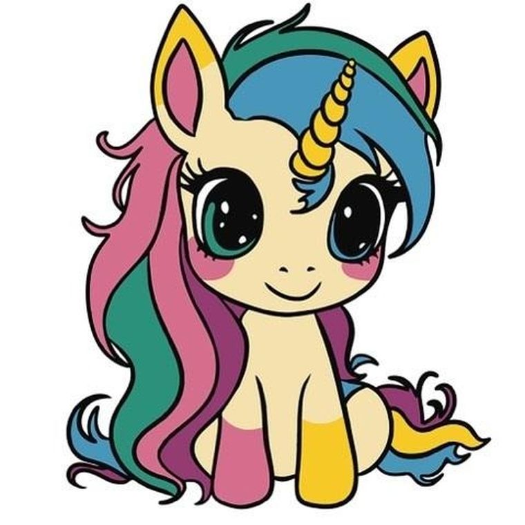 Qbee, malowanie po numerach, Tęczowy jednorożec, 25-25 cm