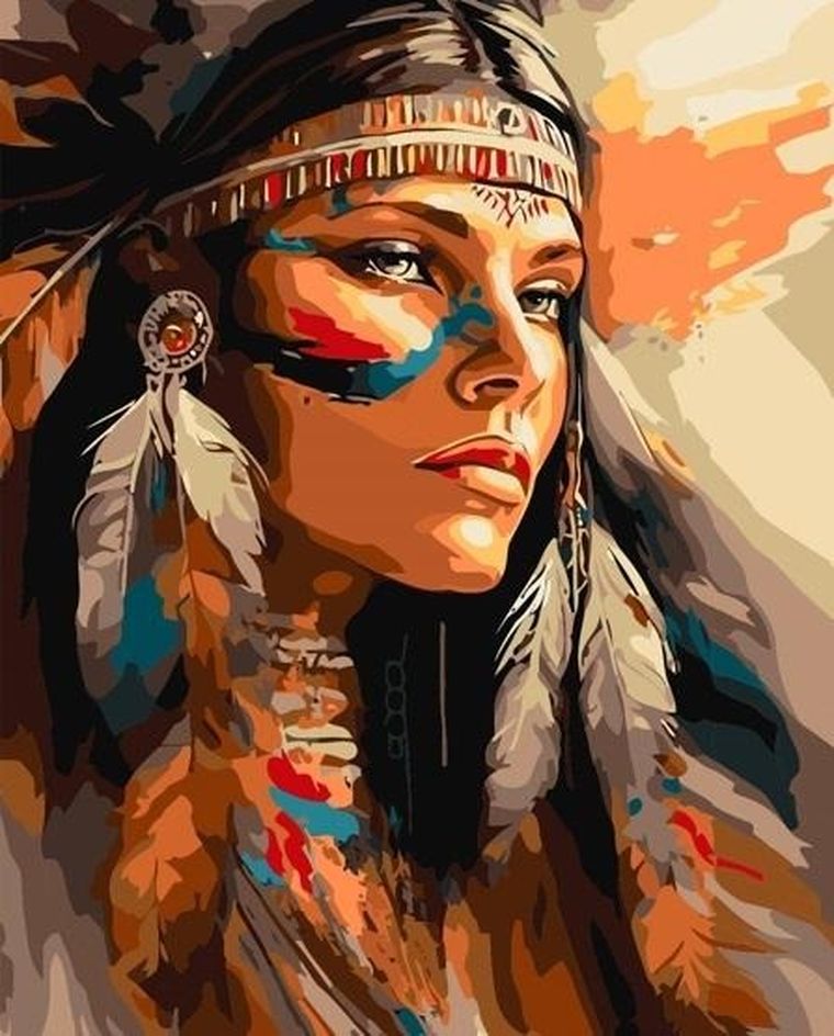 Qbee, malowanie po numerach, Wojownik Tuzemka, 40-50 cm