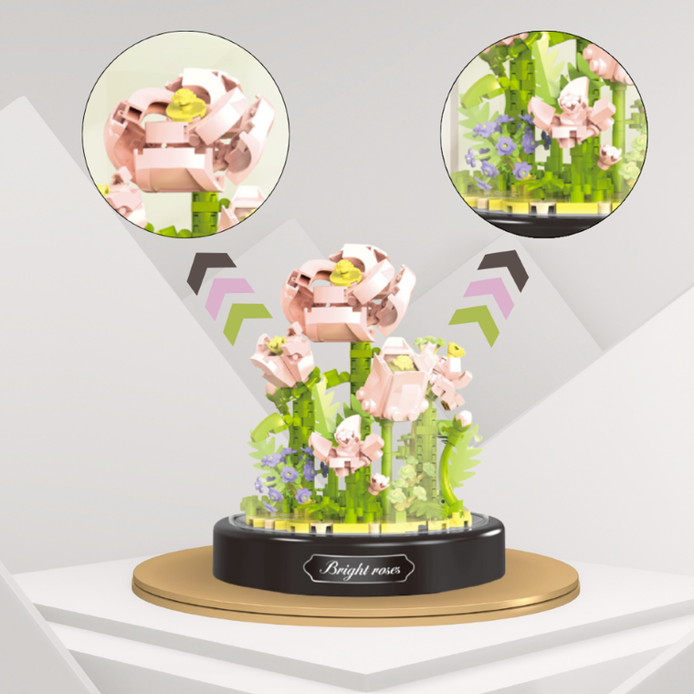 QBI, Jasne róże, klocki konstrukcyjne, 365 elementów