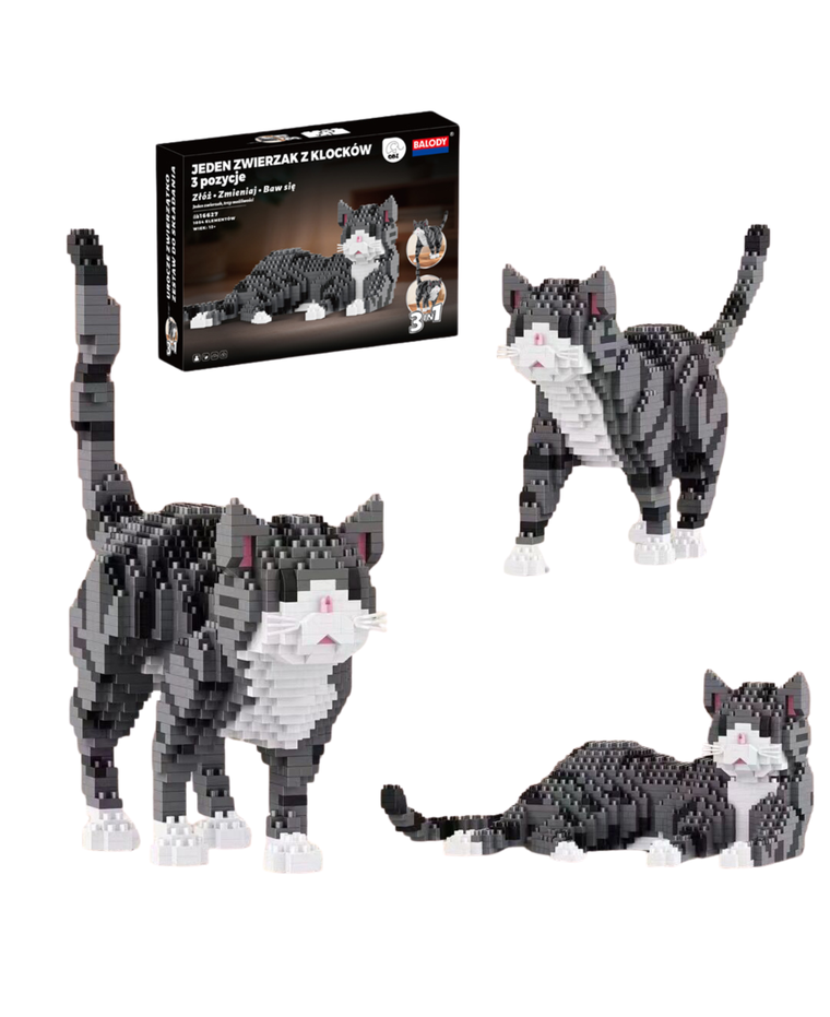 QBI, Kot 3w1, klocki konstrukcyjne, 1054 elementów