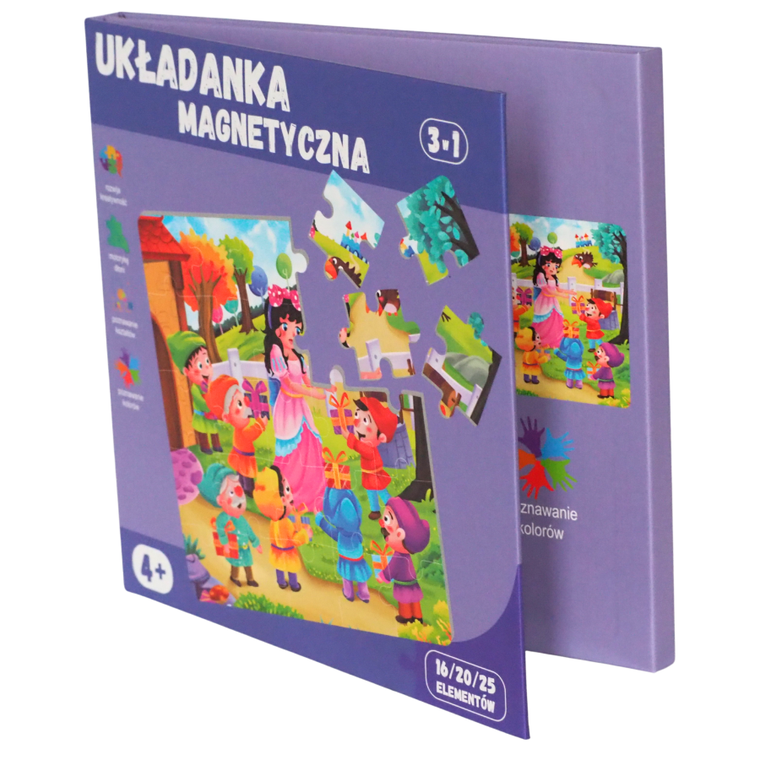 QBI, księżniczki, puzzle magnetyczne, 16+20+25 elementów