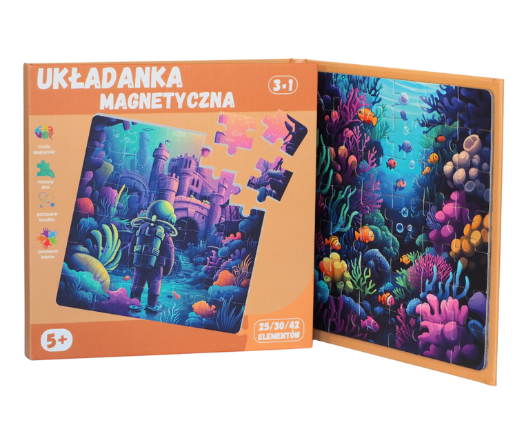QBI, Podmorskie przygody, puzzle magnetyczne, 16+20+25 elementów