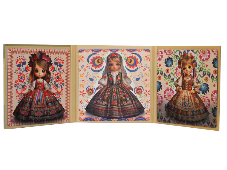 QBI, Stroje regionalne, puzzle magnetyczne, 25+30+42 elementy