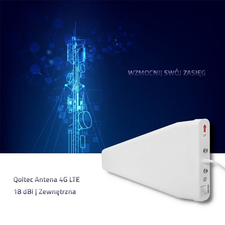 Qoltec, antena 4g Lte, 18dbi, zewnętrzna