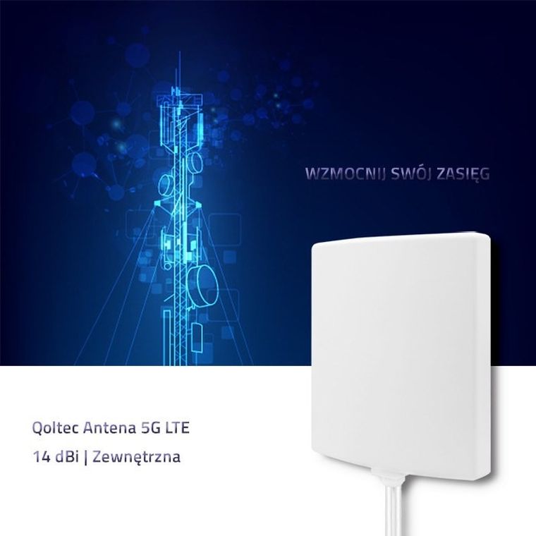 Qoltec, antena 5g, 14dbi, zewnętrzna