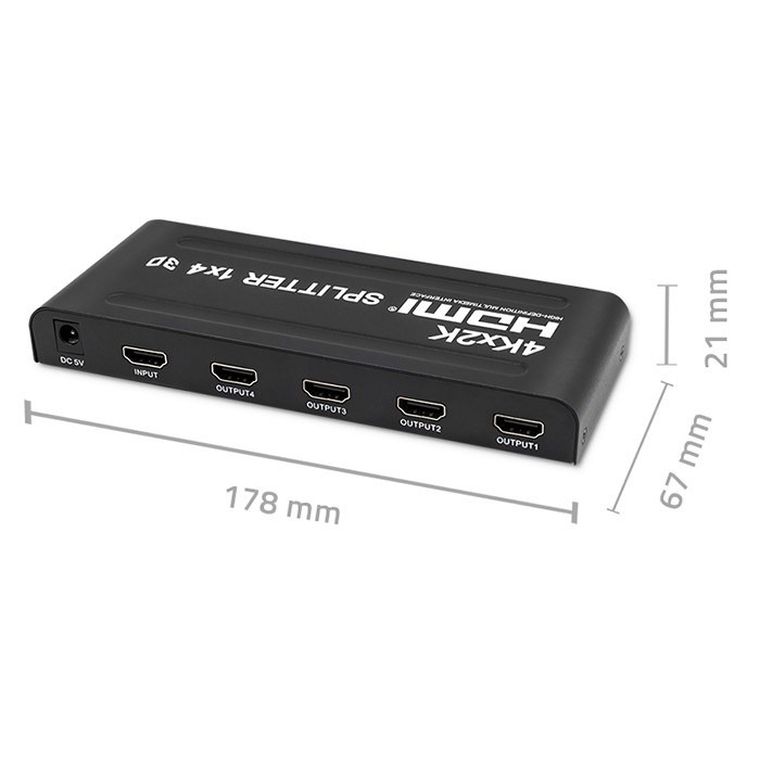 Qoltec, rozdzielacz, 4xHDMI, 4KX2K, 3.4gb/s