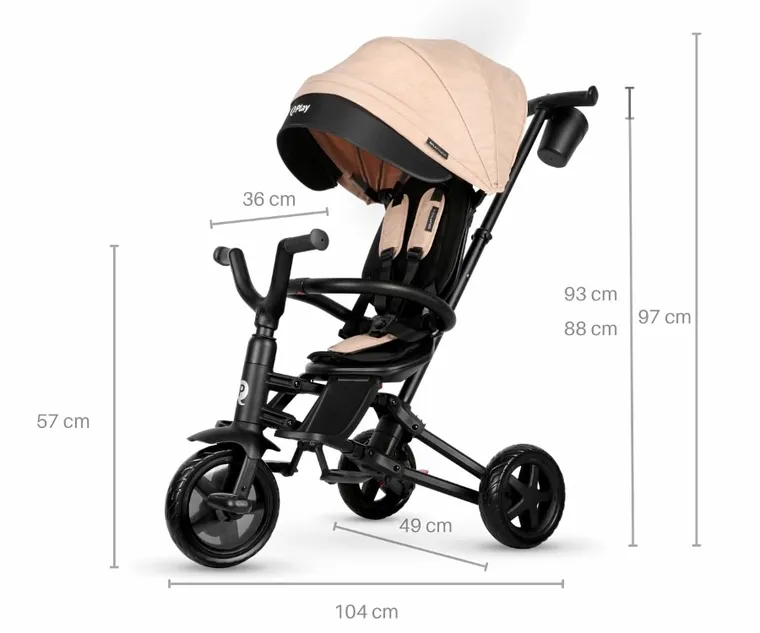 Qplay, Nova Niello, rowerek trójkołowy, Khaki