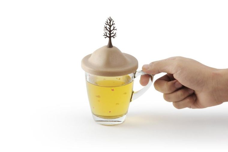 Qualy, Autumn, kubek z pokrywką, beżowy