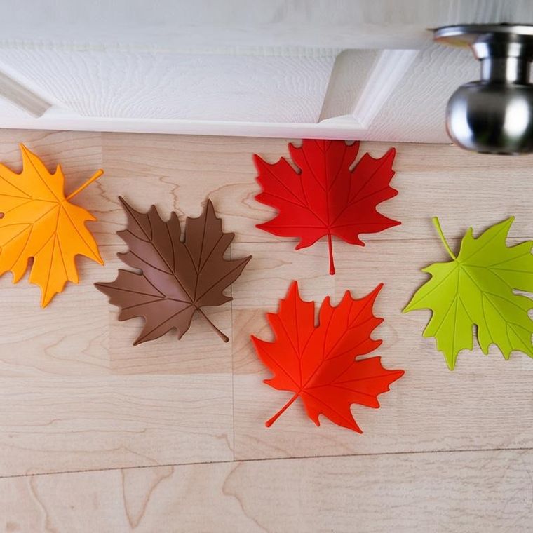 Qualy, bloker do drzwi, liść jesieni, czerwony